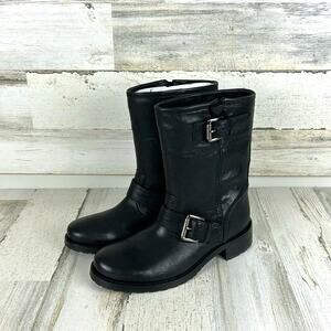 Michael Michael Kors Women’s 5.5 Jonas Black Leather Biker Moto Ankle Boots NEW